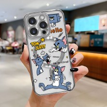 Ucuc iPhone 15 Pro Uyumlu Şeffaf Arka Yüzeyli Manyetik Darbeye Dayanıklı Silikon Kılıf
