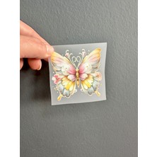 Gönülden Tasarım Ütü Ile Yapışan Kelebek Transfer Baskı Arma 7x7 cm