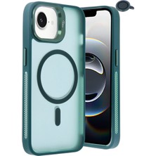 Gray Line Gry  iPhone 16E Flet Lens Magsafe Kapak - Koyu Yeşil Nel1