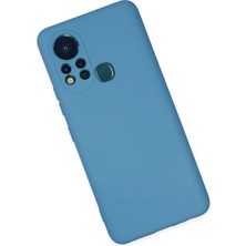 Gray Line Gry  Infinix Hot 11S Kılıf Nano Içi Kadife Silikon - Mavi Nel1