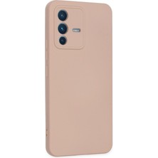 Gray Line Gry  Vivo V23 5g Kılıf Nano Içi Kadife Silikon - Pudra Nel1
