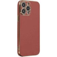 Gray Line Gry  iPhone 15 Pro Max Kılıf Volet Silikon - Kırmızı Nel1