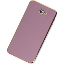 Gray Line Gry  Samsung Galaxy J7 Prime Kılıf Volet Silikon - Mor Nel1