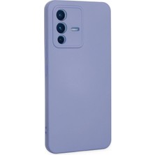 Gray Line Gry  Vivo V23 5g Kılıf Nano Içi Kadife Silikon - Lila Nel1