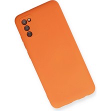 Gray Line Gry  Samsung Galaxy A02S Kılıf Nano Içi Kadife Silikon - Turuncu Nel1