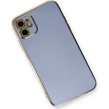 Gray Line Gry  iPhone 11 Kılıf Volet Silikon - Mavi Nel1