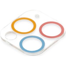 Gray Line Gry  iPhone 11 Pro Max Renkli Kamera Lens Koruma Cam - Pembe-Mavi Nel1
