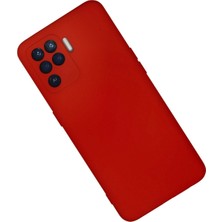 Gray Line Gry  Oppo Reno 5 Lite Kılıf Nano Içi Kadife Silikon - Kırmızı Nel1