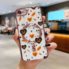 Ucuc iPhone 7/8/se 2020 2022 Uyumlu Şeffaf Arka Yüzeyli Manyetik Darbeye Dayanıklı Silikon Kılıf