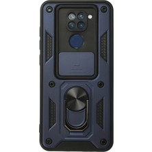 Aesco Mey Ithalat®  Xiaomi Redmi Note 9 Kılıf Pars Lens Yüzüklü Silikon - Lacivert