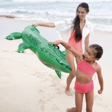 Toha Intex Timsah Şişme Deniz Yatağı 168X86 cm Tutmalı Çocuk Havuz Oyuncağı 3+ Yaş 40 kg