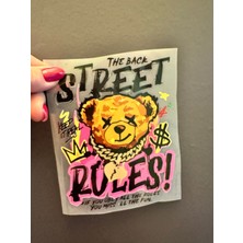 Gönülden Tasarım Ütü Ile Yapışan Entel Ayı Arma Transfer Baskı 15X11 cm