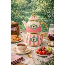 Premium Home Pr Home Alaria Pembe Rose Model Emaye Çaydanlık