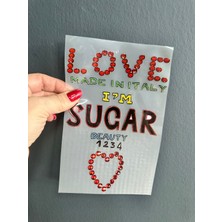 Gönülden Tasarım Ütü Ile Yapışan Renkli Yazılı Transfer Baskı Arma 19X13 cm