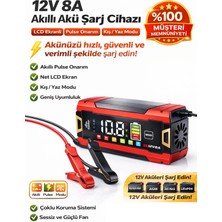 Mo Dou Akıllı Akü Şarj Cihazı 12V 8A LCD Ekranlı Pulse Repair Otomatik Akü Şarj & Desülfatör