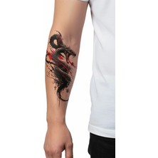 Dövme Kutusu Kırmızı Gözlü Yılan Geçici Dövme | Gerçekçi Black Mamba Kol Bacak Dövmesi