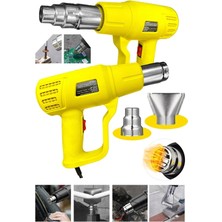 Moonshop Alman Seri 4900 Watt Pro Darbeye Dayanıklı Bakır Sargılı Rezistans 2 Kademeli Sıcak Hava Tabancası