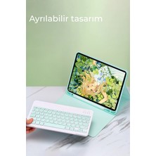 Gray Line Gry  iPad Pro 12.9 (2024) Kılıf KC01 Smart Klavyeli Tablet Kılıfı - Siyah Nel1