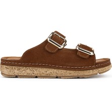 Ziya, Kadın Hakiki Deri Terlik 1611008ZM200 Taba