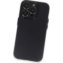 Gray Line Gry  iPhone 14 Pro Kılıf Luko Lens Silikon - Siyah Nel1
