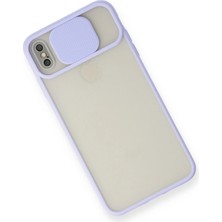 Gray Line Gry  iPhone Xs Max Kılıf Palm Buzlu Kamera Sürgülü Silikon - Lila Nel1