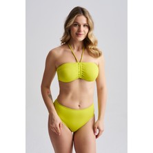 AQUAVİVA Aquaviva Kadın Adriana Straplez Push Up Boyundan Bağlamalı Bikini Takımı Neon Yeşil