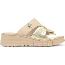 Ziya, Kadın Hakiki Deri Konfor Terlik 1611008Z453 Bej