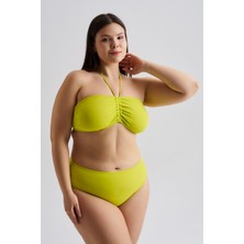 AQUAVİVA Aquaviva Kadın Büyük Beden Alessia Straplez Boyundan Bağlamalı Push Up Bikini Takımı Yeşil