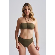 AQUAVİVA Aquaviva Kadın Adriana Straplez Push Up Boyundan Bağlamalı Bikini Takımı Haki