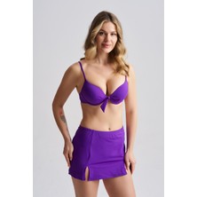 AQUAVİVA Aquaviva Kadın Samira Destekli Üç Parça Etekli Bikini Takımı Mor