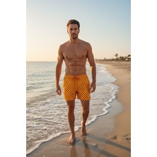 Piyera Erkek Deniz Şortu Desenli Hızlı Kuruyan Lastikli Bel Bağcıklı Yazlık Plaj ŞORTU-6020