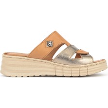 Ziya, Kadın Hakiki Deri Konfor Terlik 1611008Z453 Taba