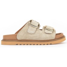 Ziya, Kadın Hakiki Deri Terlik 1611050Z8526 Gri