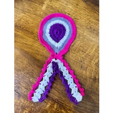 Gönülden Tasarım Triko Örme Göz Püsküllü Motif Arma 22X11 cm