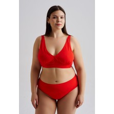 AQUAVİVA Aquaviva Kadın Büyük Beden Valeria Toparlayıcı Bikini Takımı Kırmızı