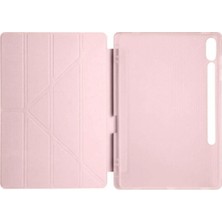 Gray Line Gry  Samsung Galaxy X510 Tab S9 Fe 11 Kılıf Kalemlikli Mars Tablet Kılıfı - Rose Gold Nel1