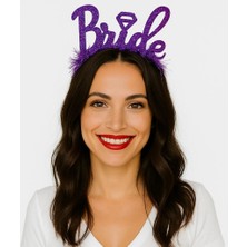 Gray Line Gry Mor Renk Bekarlığa Veda Italik Yazı Alyanslı Bride Taç Nel1