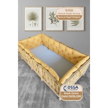 Yasetex Tasarım Montessori ve Beşik Için 4 Kenar Koruma Seti Sarı Renk Pamuk Poplin Kumaş