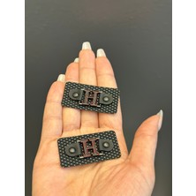 Gönülden Tasarım 2 Adet Çelik H Harfli Arma Set 4x2 cm