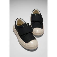 Tonny Black Çocuk Unisex Siyah Çoçuk Cırtlı Rahat Kalıp Sneaker