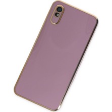 Gray Line Gry  Xiaomi Redmi 9A Kılıf Volet Silikon - Mor Nel1