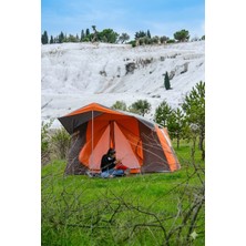 OBA ÇADIR Oba Çadır Oba Çadır - 2 Odalı Kamp Çadırı 4-6 Kişilik ( Kapı Sineklikli )Turuncu