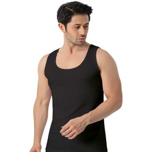 Lüx Drm 156 Erkek Premium %100 Pamuk Beyaz Halter Yaka Sporcu Likralı Fitilli Kaşkorse Kutulu Atlet