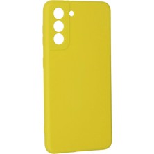 Gray Line Gry  Samsung Galaxy S21 Kılıf Nano Içi Kadife Silikon - Sarı Nel1
