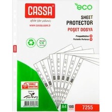Cassa 100 Adet A4 Poşet Dosya Şeffaf Renkli Belgelerinizi Güvenle Saklar