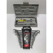 Moonshop 12 Parça Kombine Anahtar Takımı ve 40 Parça Cırcırlı Lokma Takımı