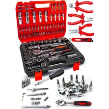 Moonshop Profesyonel 112 Parça Çok Fonksiyonlu 1/2 ve 1/4 Cırcırlı Lokma Anahtar Takımı Bits Uç Penseli Set