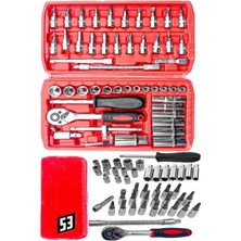 Moonshop Germany Cr-V Max 1/4 Cırcırlı 53 Parça Lokma Anahtar Takımı Bits Uç Seti Tam Set
