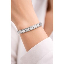 Youday Accessories Kişiye Özel U Harfli Çelik Bileklik – Paslanmaz Çelik, Zarif Bilekliği, Ayarlanabilir Harf Bileklik