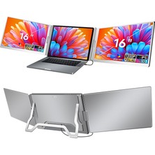 Yedideniz 16" Fhd 1200P IPS USB Taşınabilir 2'li Monitör Çoklayıcı Standlı Laptop Monitör